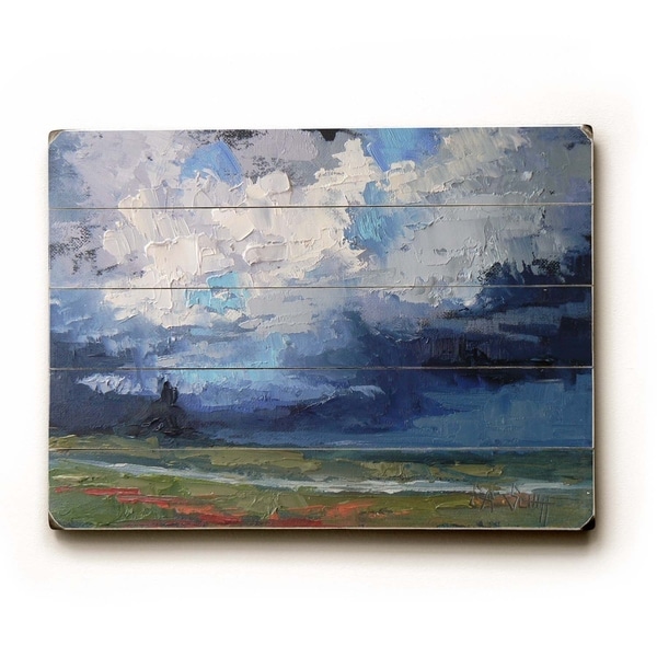 Cloudy Day - Planked Wood Wall Decor by Carol Schiff