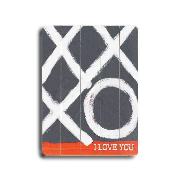 I love you (XO) - Planked Wood Wall Decor by Lisa Weedn