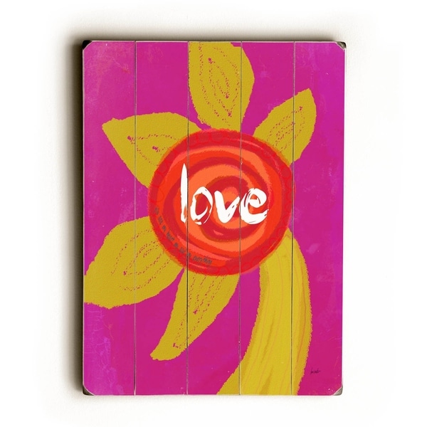 Love - Planked Wood Wall Decor by Lisa Weedn