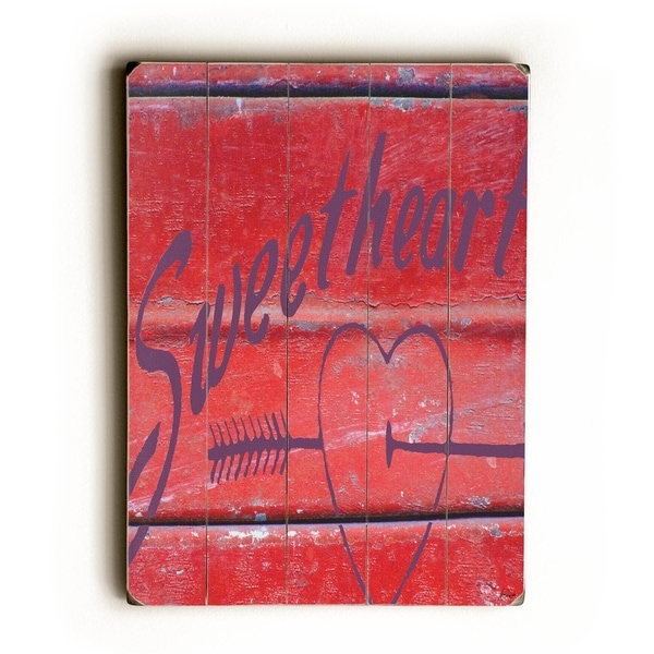 Sweet heart - Planked Wood Wall Decor by Lisa Weedn