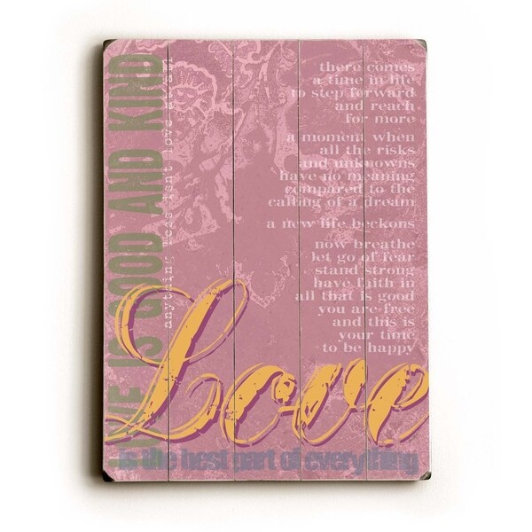 Love 2 - Planked Wood Wall Decor by Lisa Weedn
