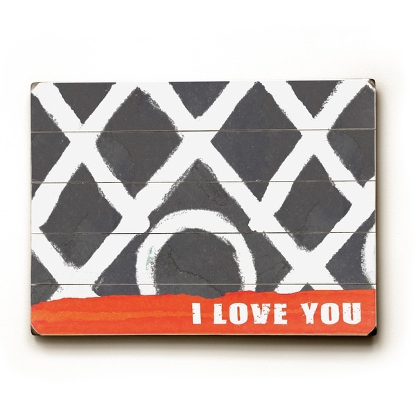 XO i love you - Planked Wood Wall Decor by Lisa Weedn