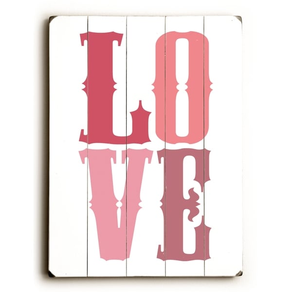 L O V E - Planked Wood Wall Decor by Amanda Catherine
