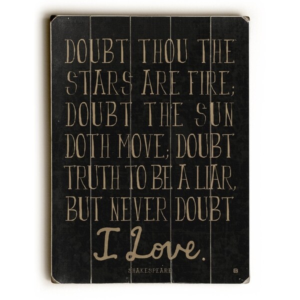 Never Doubt - Planked Wood Wall Decor by Lisa Weedn