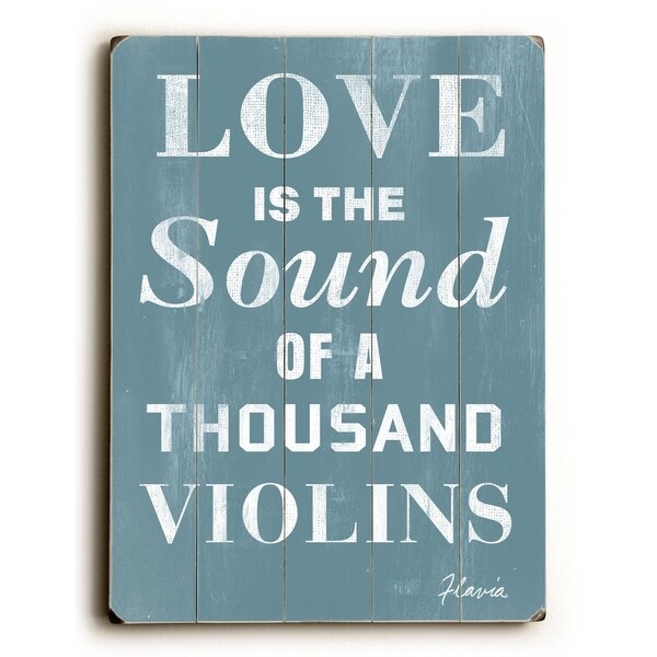 Love is the Sound - Planked Wood Wall Decor by FLAVIA