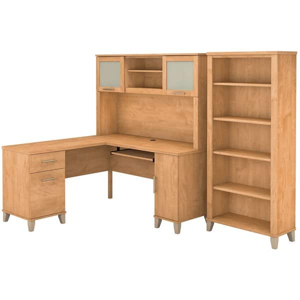 Shop Copper Grove Shumen 60 Inch L Shaped Maple Desk With Hutch