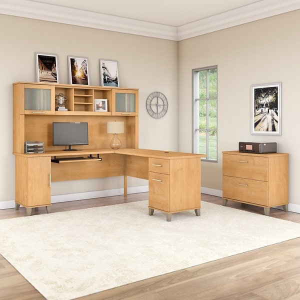 Shop Copper Grove Shumen 72 Inch L Shaped Desk With Hutch And File