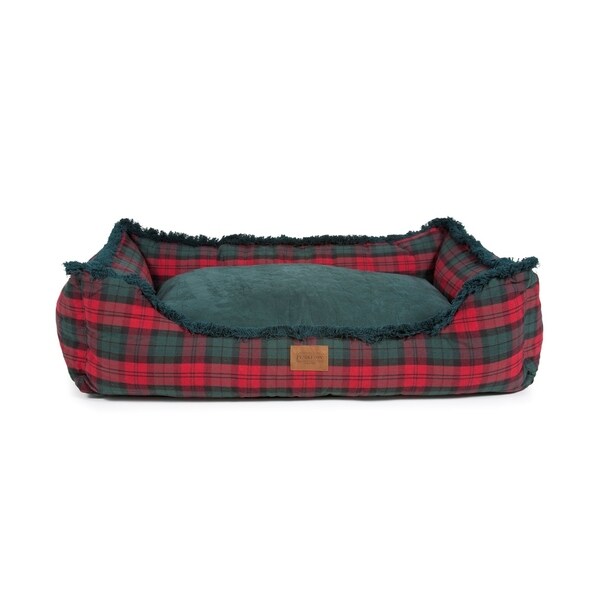 grey tartan dog bed