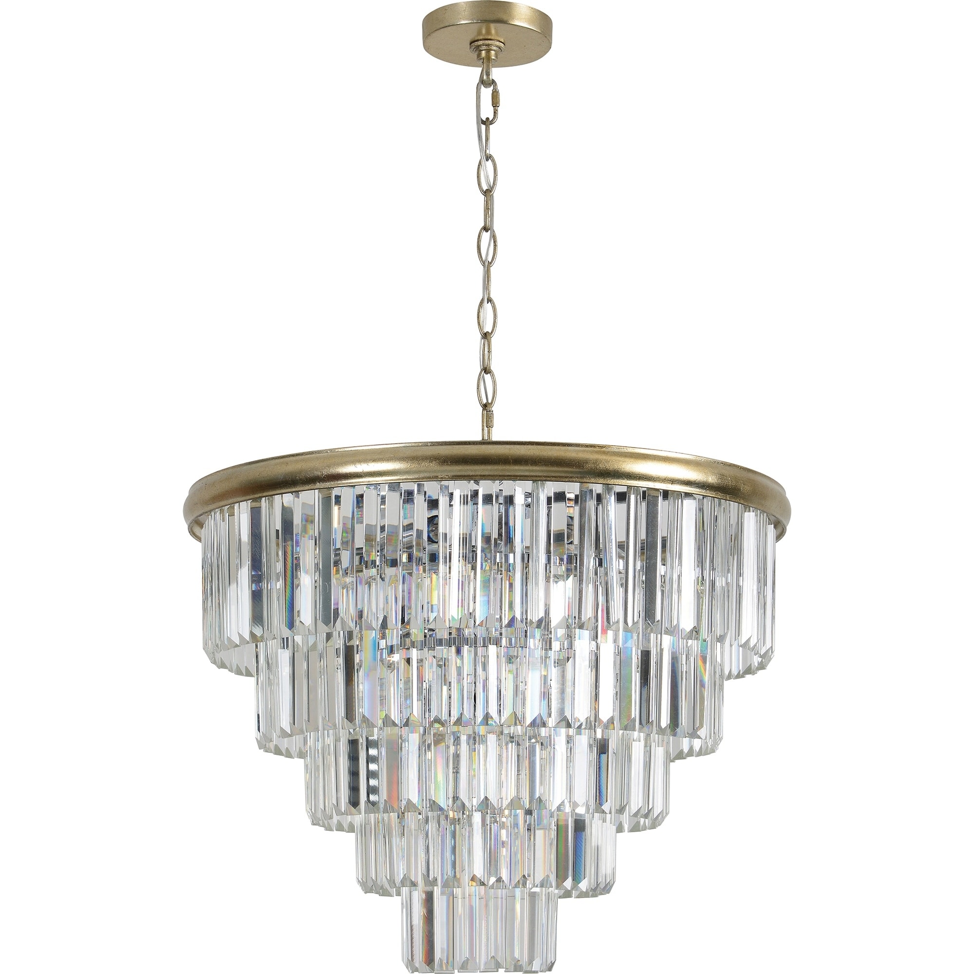 Strick & Bolton Marconi Champagne Silver-leaf Iron/ Crystal Ceiling Fixture - Chandeliers For Bedrooms by Overstock.com