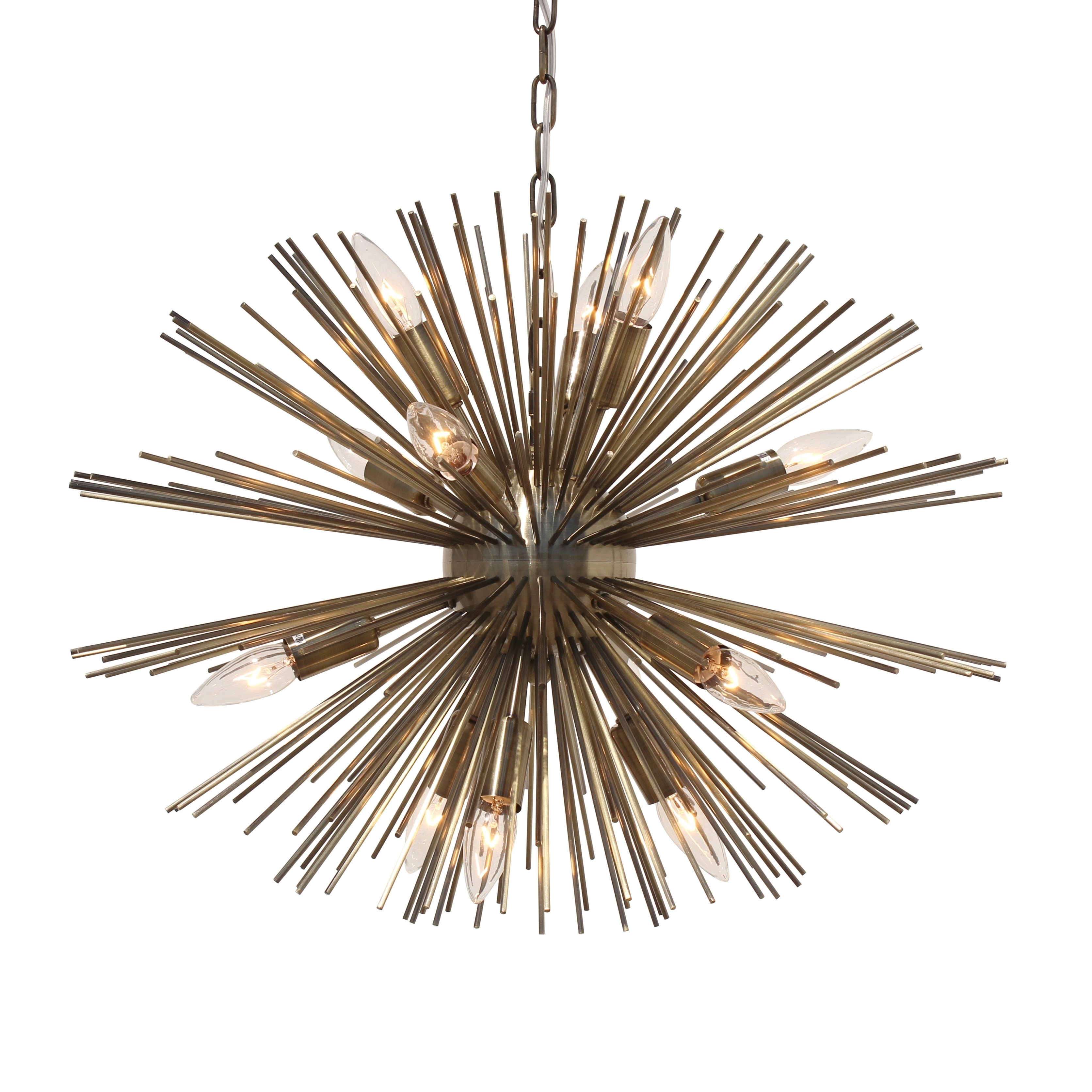 Sunburst 12 Light Chandelier (Nickel - Brushed nickel) - Chandeliers For Bedrooms by Overstock.com