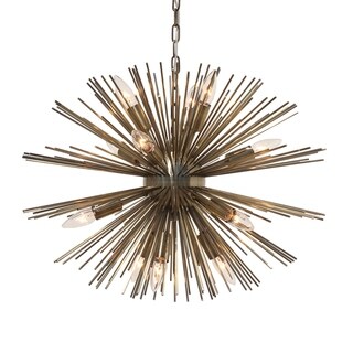 Sunburst 12 Light Chandelier (Brass - ANTIQUE BRASS) - Chandeliers For Bedrooms by Overstock.com