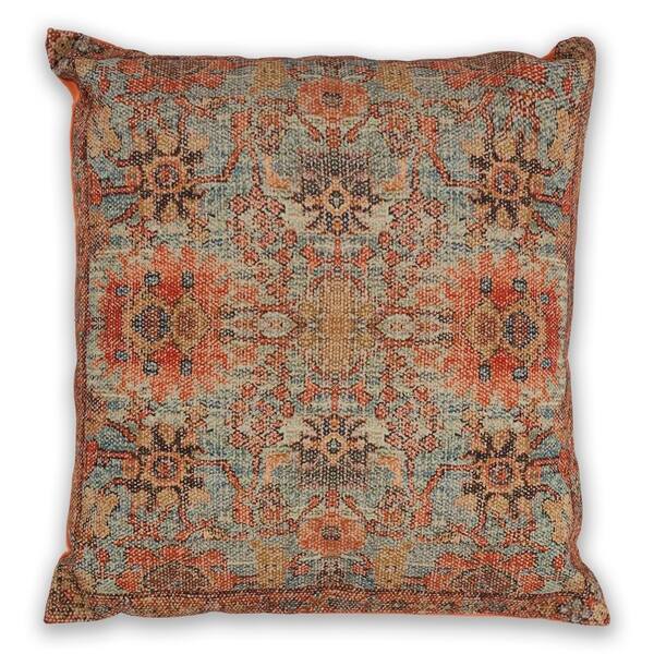 Shop Kas Teal Coral Zena Decorative Throw Pillow On Sale