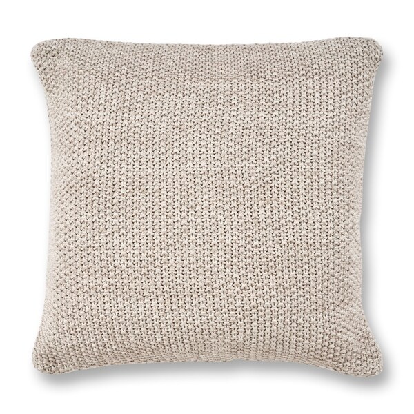 KAS Grey Heather Knit Decorative Throw Pillow