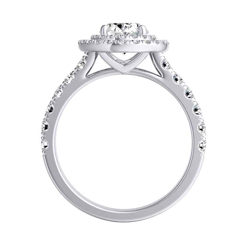 Auriya Platinum Classic Oval Shape 1ctw Double Halo Diamond Engagement Ring (I-J, I1-I2)