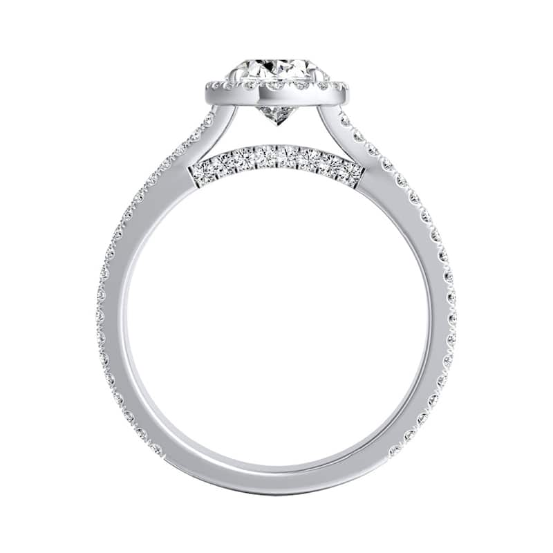 Auriya Platinum 9/10ctw Oval-cut Halo Diamond Engagement Ring (I-J, I1-I2)