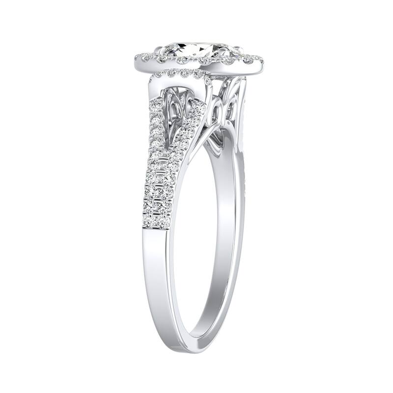 Auriya Platinum Modern Split-shank Oval Diamond Engagement Ring 5/8cttw (I-J, I1-I2)
