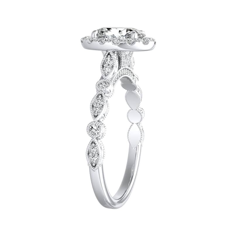 Auriya Platinum Vintage Oval-cut 5/8ctw Halo Diamond Engagement Ring (I-J, I1-I2)