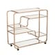 preview thumbnail 4 of 11, SEI Furniture Stovring Champagne Gold Mirrored Bar Cart