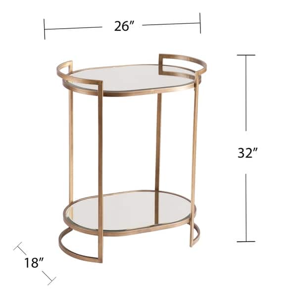 SEI Furniture Grant Mirrored Gold Oval Glam Bar Table - Overstock ...