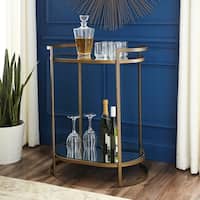 Silver Orchid Grant Mirrored Shelf Glam Bar Table