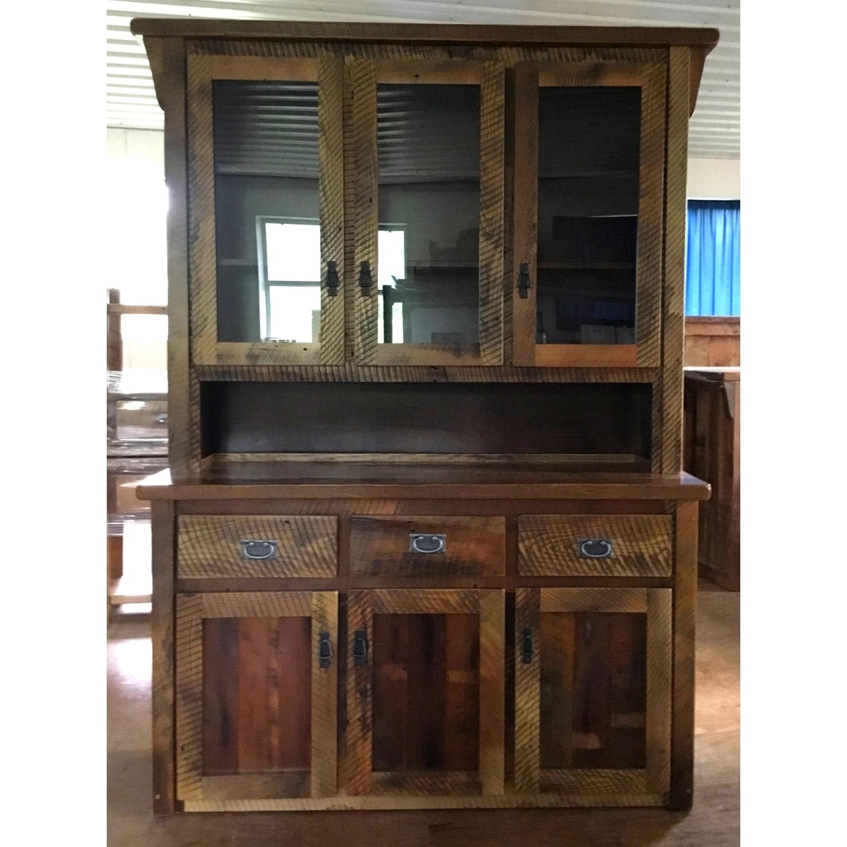 Shop Amish Made Cabinet Hutch In Rustic Reclaimed Barnwood
