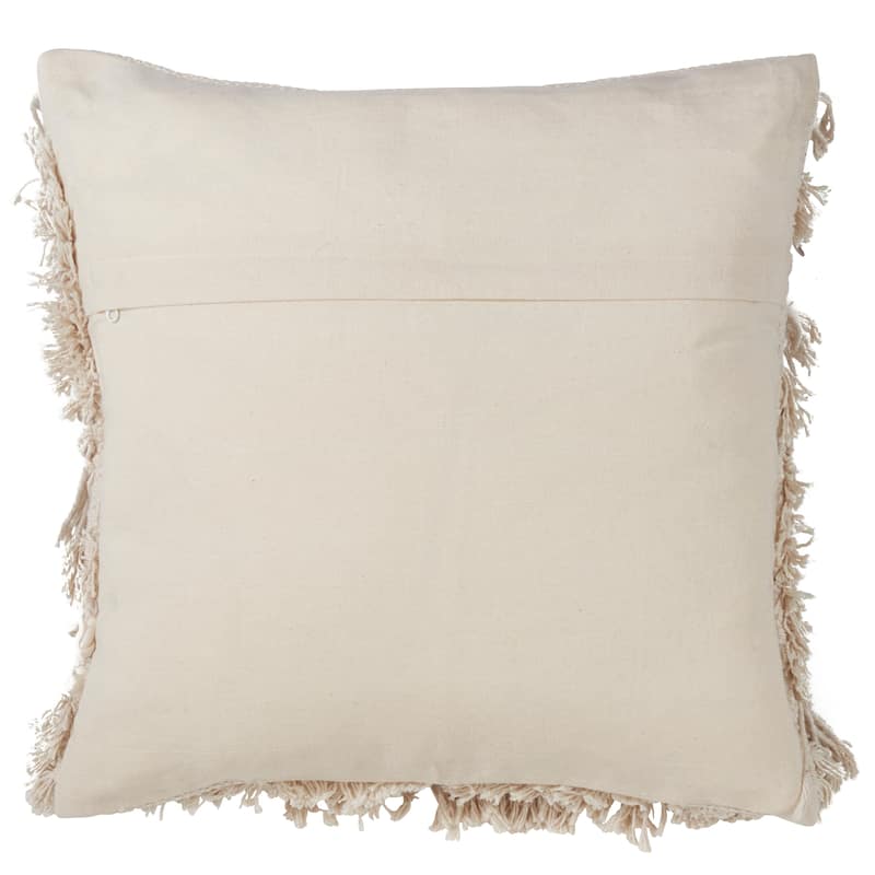 Moroccan Fringe Down Filled Cotton Throw Pillow