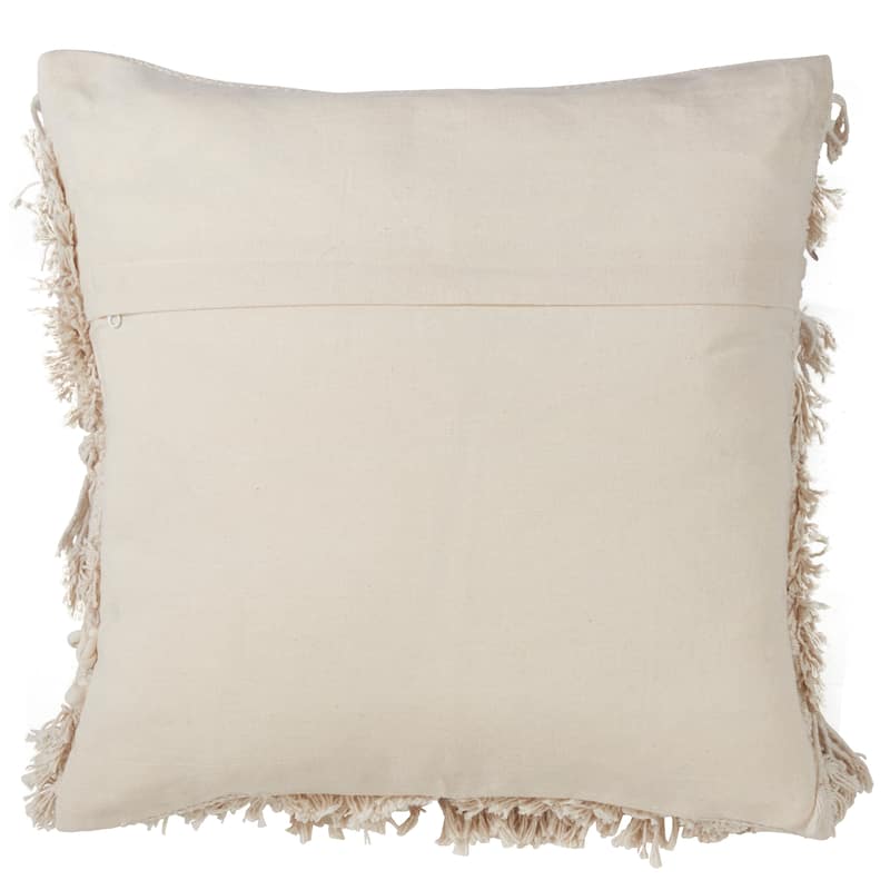 Moroccan Fringe Down Filled Cotton Throw Pillow
