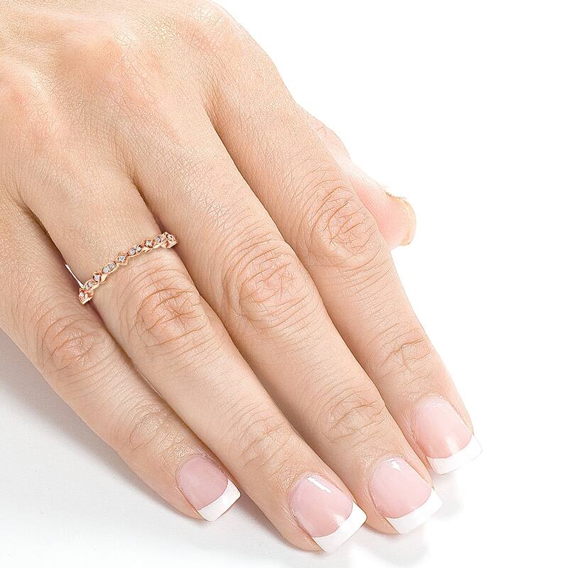 Annello by Kobelli 10k Gold 1/10ct TDW Stackable Fashion Diamond Ring