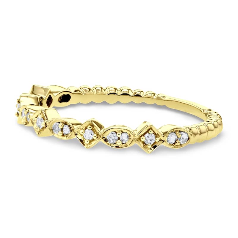 Annello by Kobelli 10k Gold 1/10ct TDW Stackable Fashion Diamond Ring