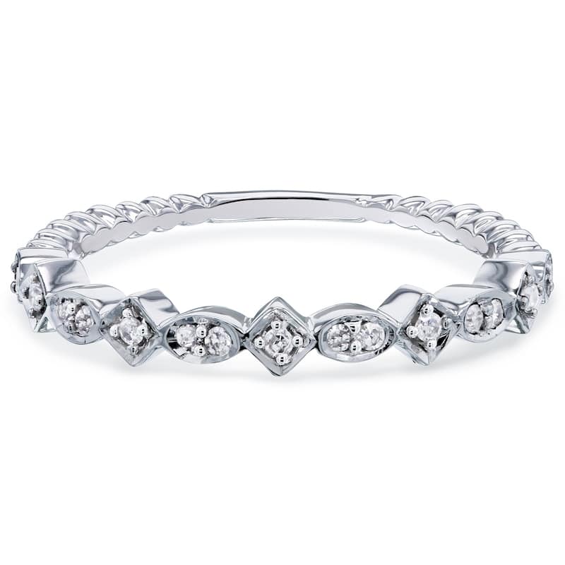 Annello by Kobelli 10k Gold 1/10ct TDW Stackable Fashion Diamond Ring