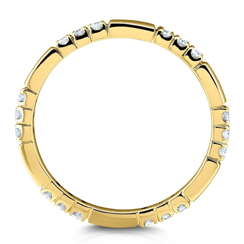 Annello by Kobelli 10K Gold 1/5ct TDW Tri-stone Pattern Womens Fashion Diamond Band