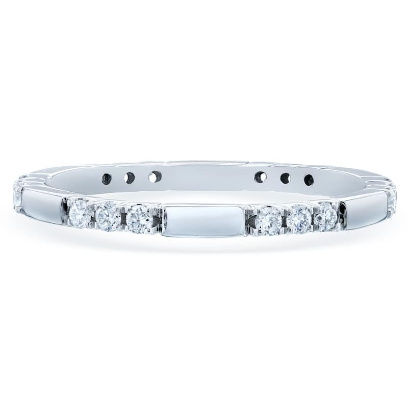 Annello by Kobelli 10K Gold 1/5ct TDW Tri-stone Pattern Womens Fashion Diamond Band