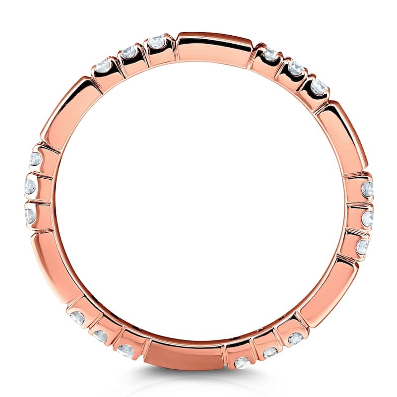 Annello by Kobelli 10K Gold 1/5ct TDW Tri-stone Pattern Womens Fashion Diamond Band