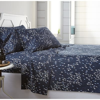 Vilano Choice Ultra-soft Deep Pocket Botanical 4-piece Printed Bed Sheet Set
