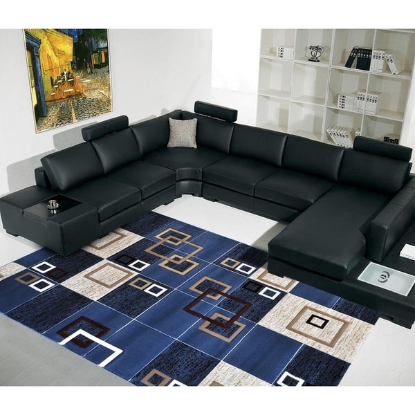 Rug Tycoon Abstract Modern Contemporary Blue Rug - 2'0"x7'2"rectangular runner
