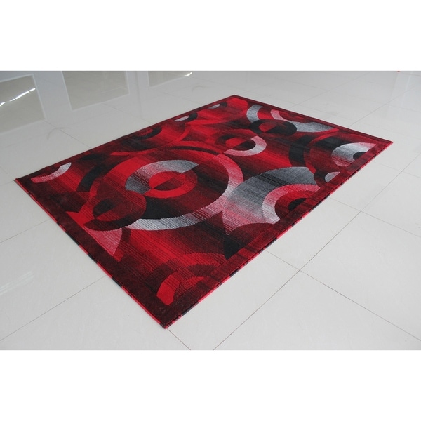 Rug Tycoon Abstract Modern Contemporary Red Rug - 7'11"x9'10"rectangular