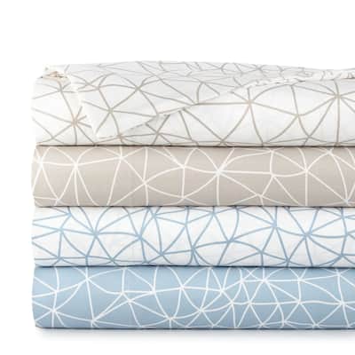Vilano Choice Ultra-Soft Geometric Maze 4-piece Printed Bed Sheet Set
