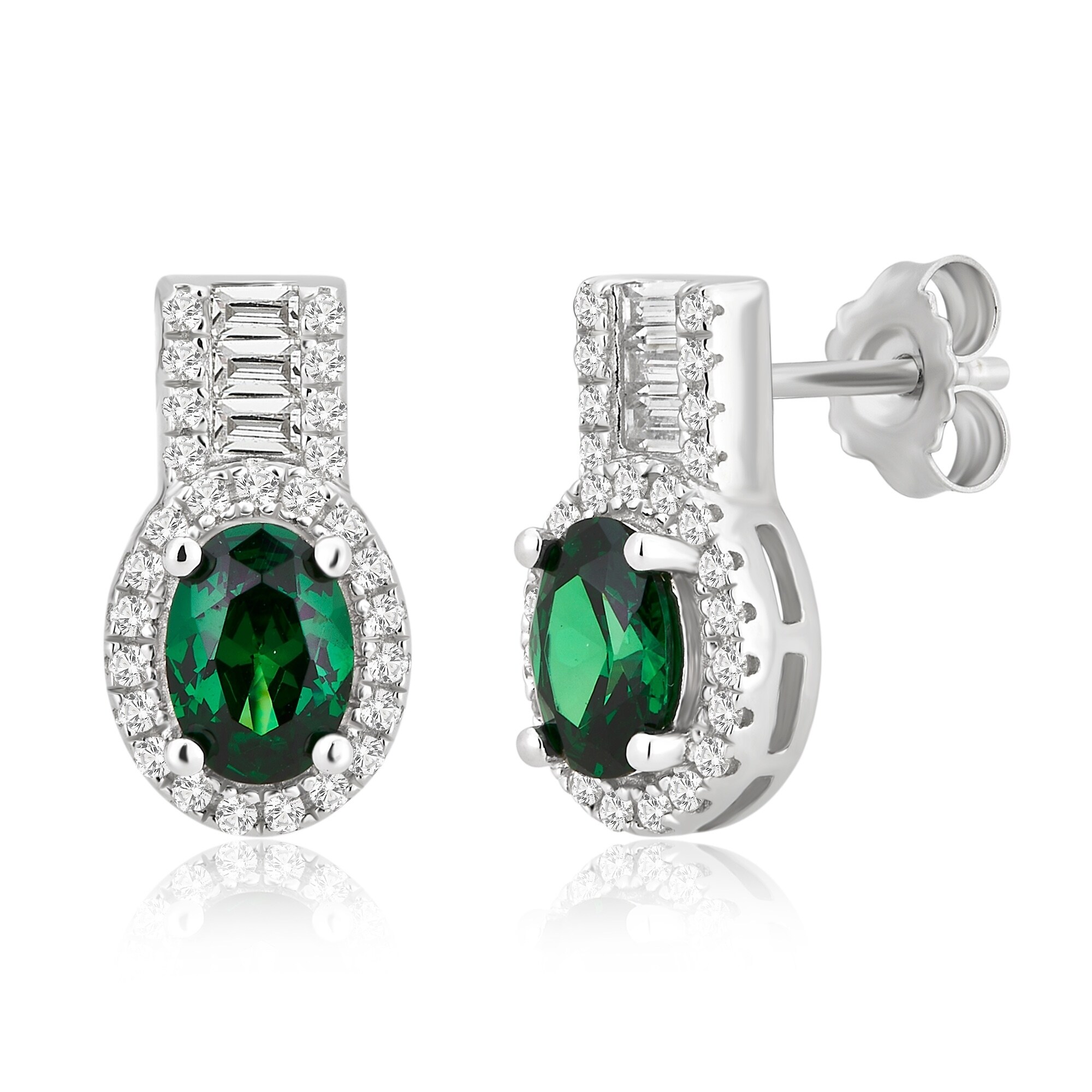 sterling silver halo earrings