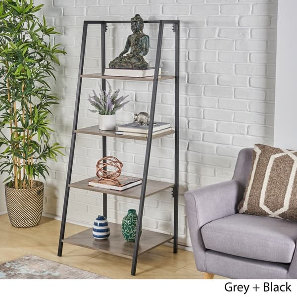 Shop Euclid Industrial 4 Shelf A Frame Faux Wood Bookcase By