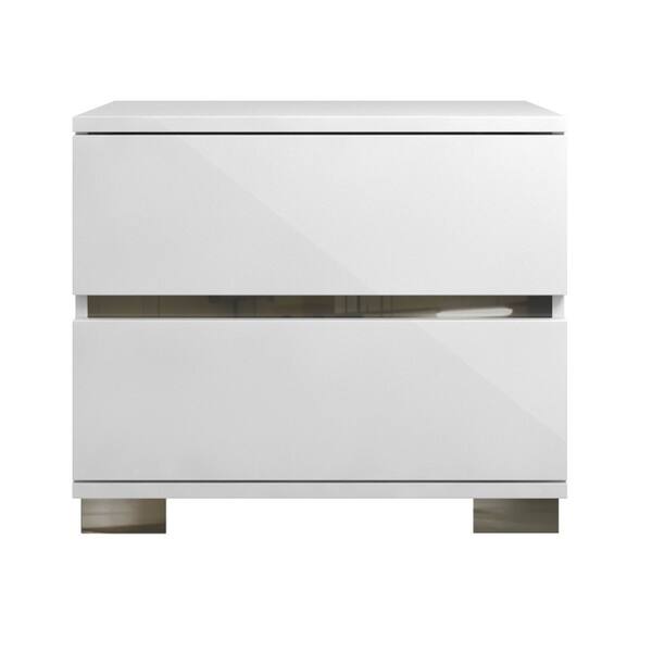 Shop Acrylic Lacquer 2 Drawer Nightstand With Chrome Legs White On Sale Overstock 22827680