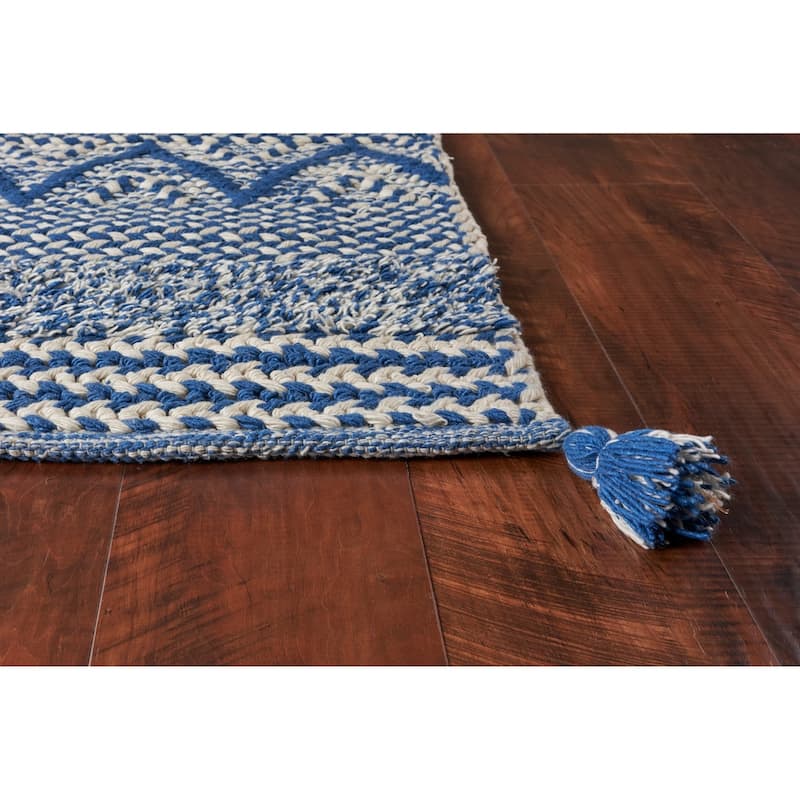 Hermosa Nautical Chevron Hand-tufted Rug