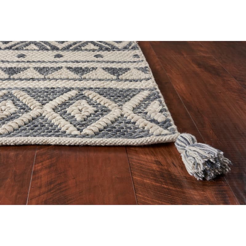 Grey Scandinavian Tribal Hand-woven Jute Rug