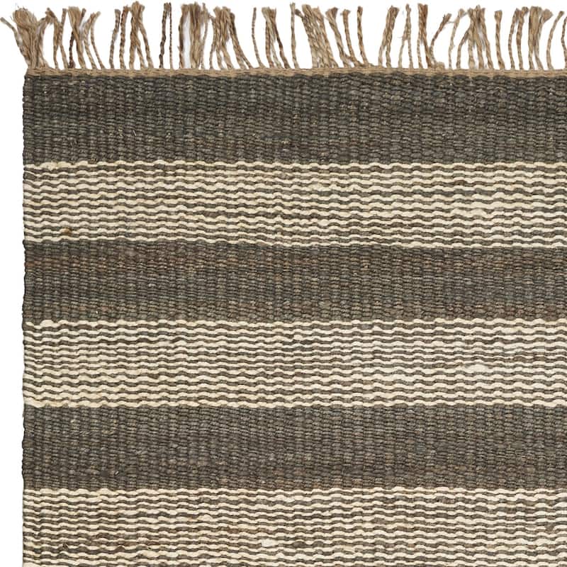 Natural Horizons Casual Striped Hand-woven Jute Rug