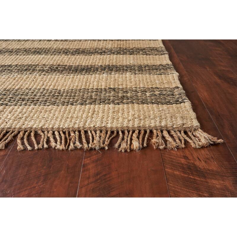 Natural Horizons Casual Striped Hand-woven Jute Rug