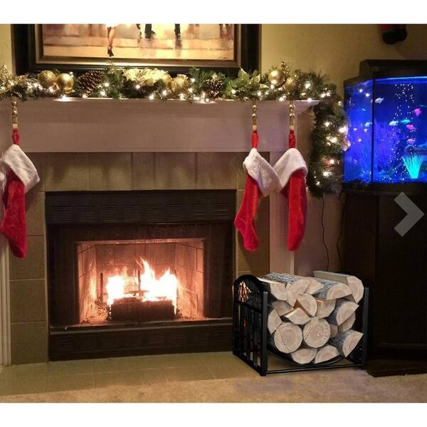 Shop Firewood Rack Holder With Decorative Scroll Design Metal Log