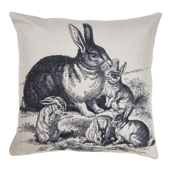 pillows with rabbits on them