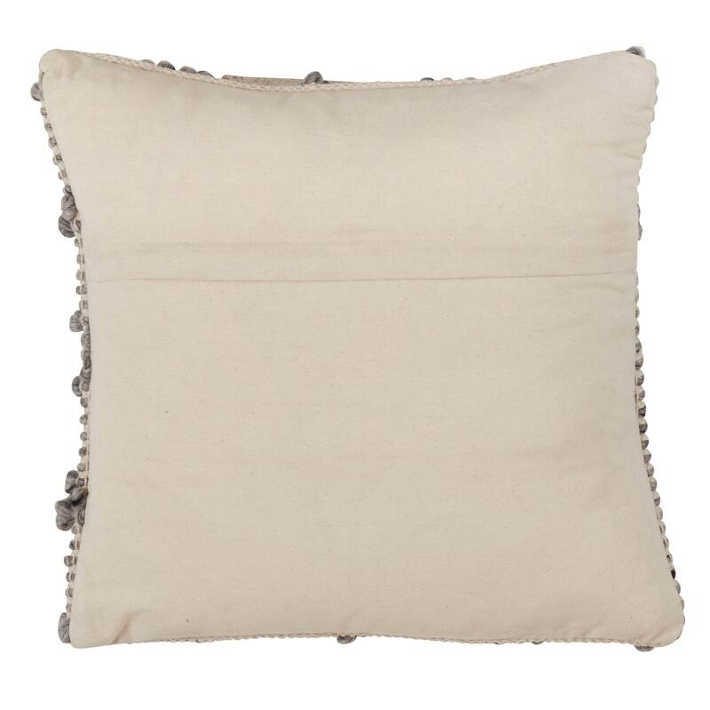 Wool Blend Down Filled Throw Pillow With Knotted Diamond Design