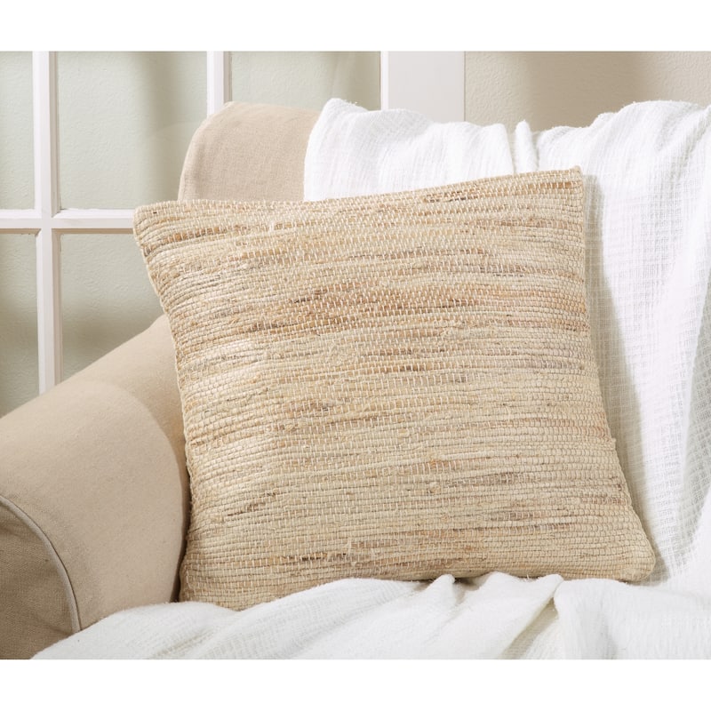 Woven Jute Down Filled Throw Pillow