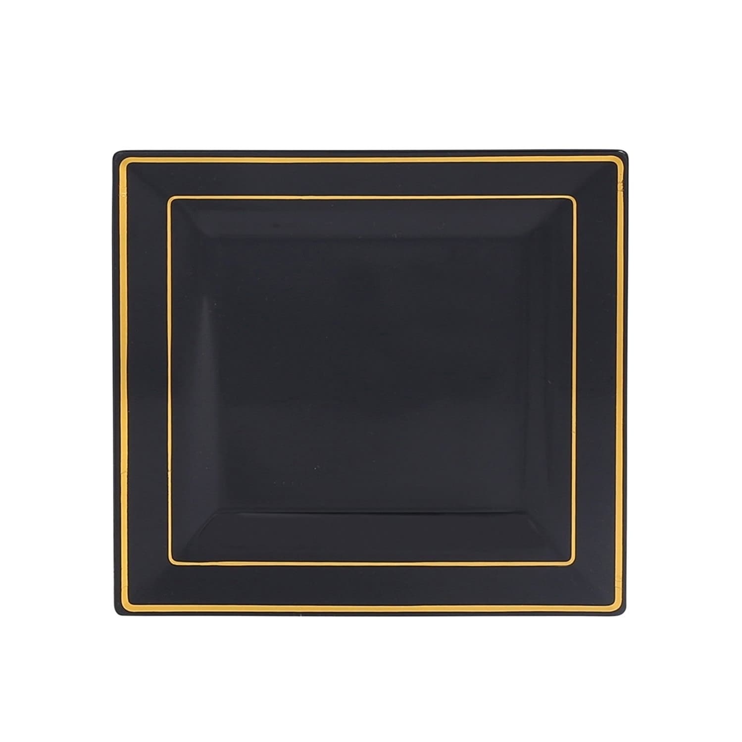 Disposable Plastic Square Plates with Metallic Rim - For Party's and Weddings