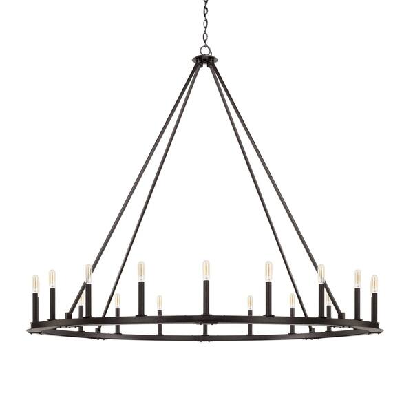 slide 1 of 1, Pearson 20-light Black Iron Chandelier